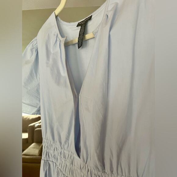 Chelsea And Theodore Eyelet Cotton Midi Dress, Short Sleeve, Bohemian Summer - Picture 5 of 7